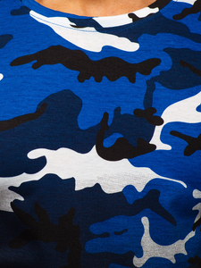 Plava muška majica s printom camo Bolf S808