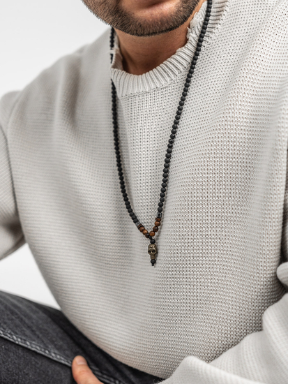 Muška ogrlica s perlama Crna Bolf TT5502