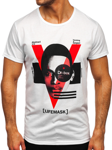 Bijela muška majica s printom Bolf KS2552