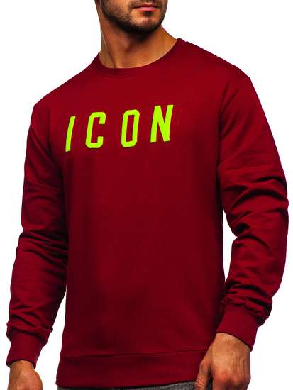 Bordo s vezenim 3D printom dukserica muška bez kapuljače Bolf 146176