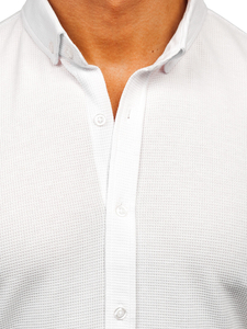 Bijela muška košulja od muslina s kratkim rukavima Bolf 2013