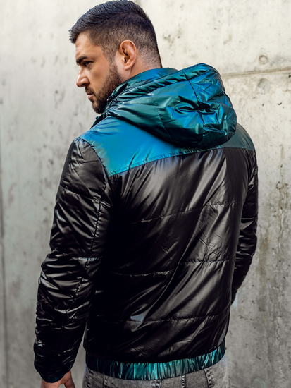 Crna prošivena sportska prijelazna jakna muška  Bolf 2145