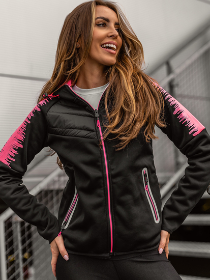 Ženska prošivena majica-jakna s kapuljačom crna Bolf KSW4007A