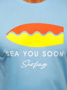 Muška pamučna majica s printom Plava Bolf MPO3457