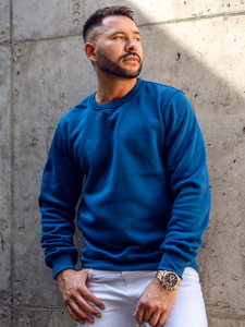 Indigo dukserica muška bez kapuljače Bolf 2001A