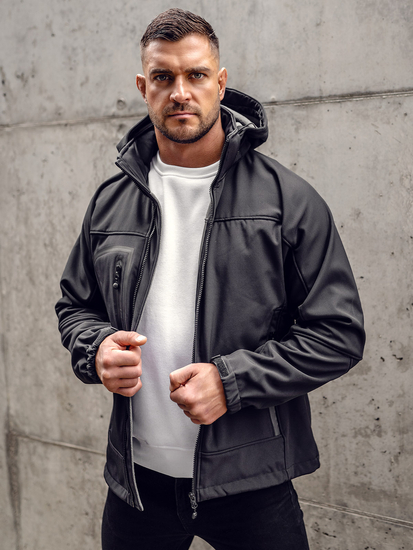 Muška lagana softshell jakna Crna Bolf T019A