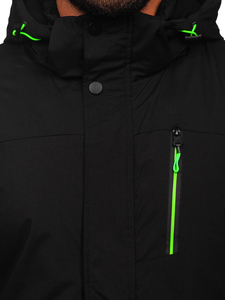 Crno-zelena muška zimska sportska skijaška jakna Bolf 7097