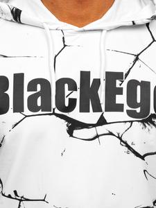 Bijela s printom dukserica muška s kapuljačom Bolf 6453