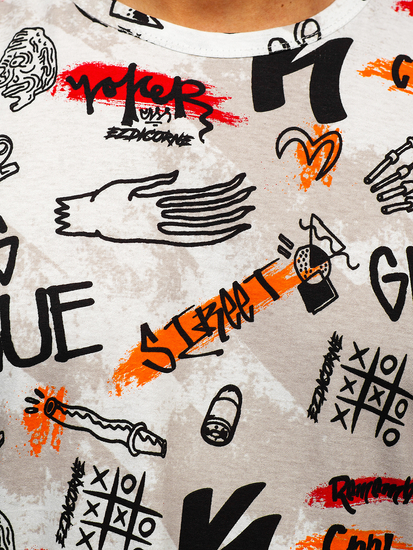 Bijela majica muška s printom Bolf 14908