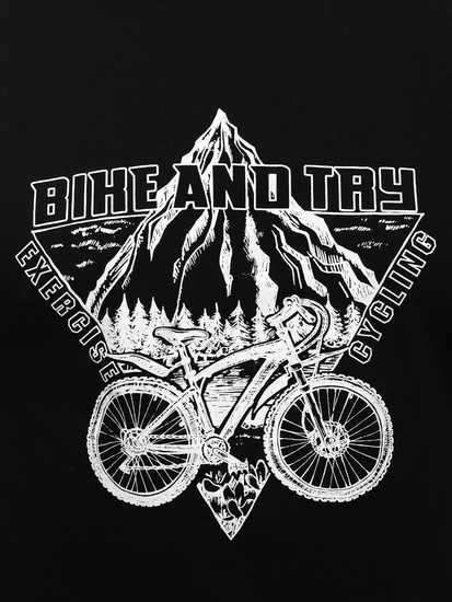 Muška pamučna majica s printom Crna Bolf MPO3557