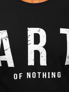 Crna pamučna muška majica s printom Bolf 1180