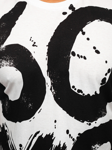 Bijela muška majica s printom Bolf 0303