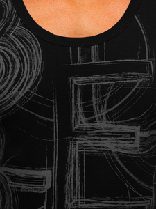 Crna boxer majica tank top s printom Bolf 14846