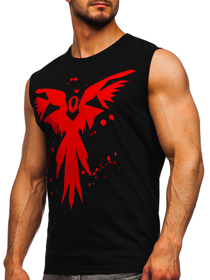 Crna majica tank top s printom Bolf 14804