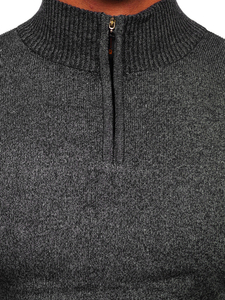 Crni muški pulover sa stojkom Bolf S8274