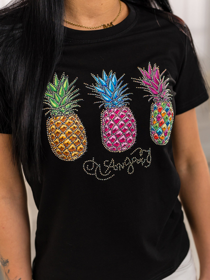 Ženska majica s printom Crna Bolf 95T2522