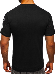 Crna pamučna muška majica s printom Bolf 1180