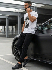 Bijela majica muška s printom Bolf 142175