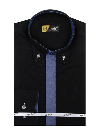 Košulja muška elegantna dugih rukava crna Bolf 3725
