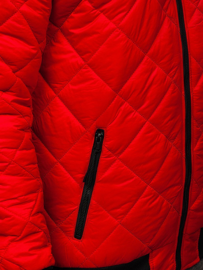 Crvena prijelazna muška jakna pikovana bomber Denley MY-01A