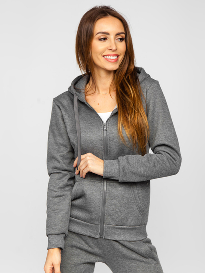 Grafitni dvodijelni komplet ženske trenirke Bolf 0003