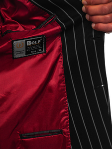 Crno-sivi muški casual sako s uzorkom pruga Bolf 1652