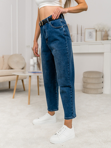 Tamnoplave ženske traperice slouchy Bolf FL1956