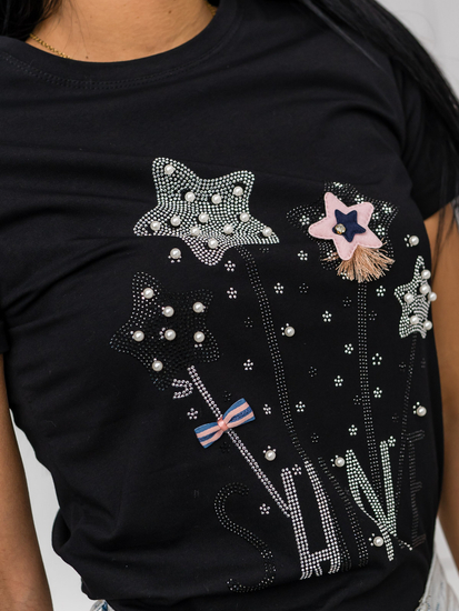 Ženska majica s printom Crna Bolf 96T620