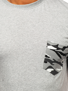 Siva pamučna muška majica s džepom Bolf 14507