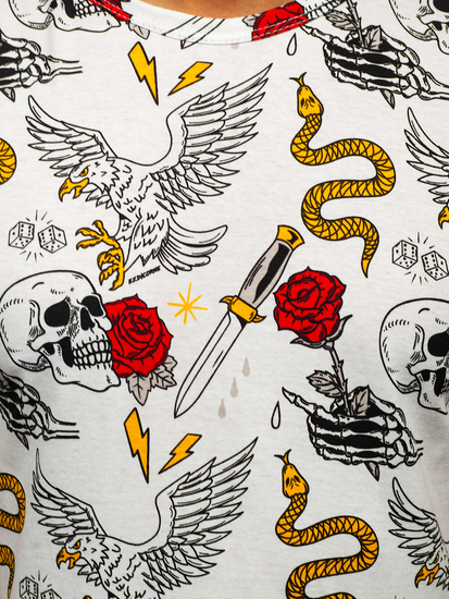 Bijela majica muška s printom Bolf 14900