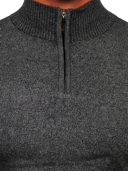 Crni muški pulover sa stojkom Bolf S8274