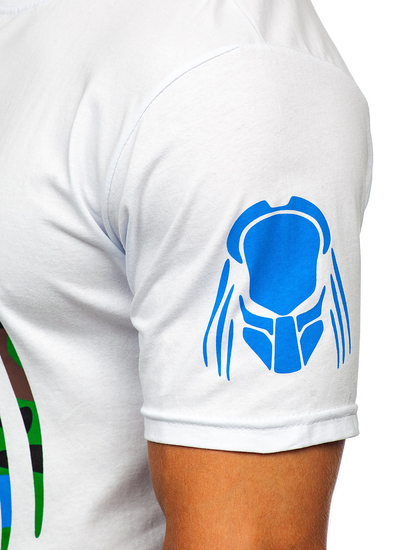 Bijela pamučna muška majica s printom Bolf 192379-1