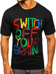 Muška majica s printom crna Bolf 1181