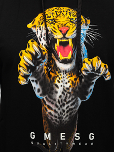 Crna s natpisom dukserica muška s kapuljačom Bolf 6139