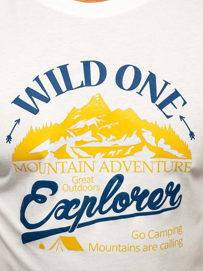 Muška pamučna majica s printom Bijela Bolf MPO3484