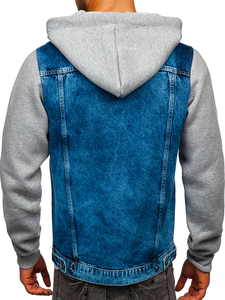 Tamnoplava jakna od trapera muška s kapuljačom Bolf 211902