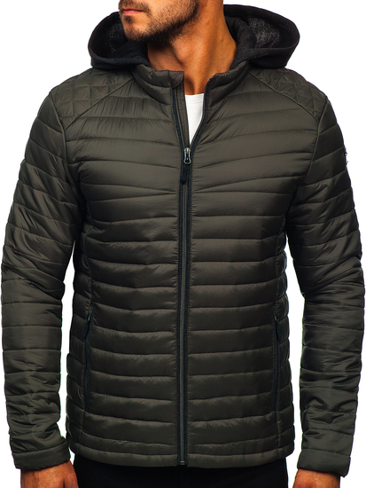 Jakna muška prijelazna sportska kaki Bolf AB031