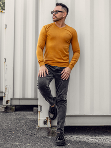 Camel (kamel) muški pulover s V-izrezom Bolf YY03