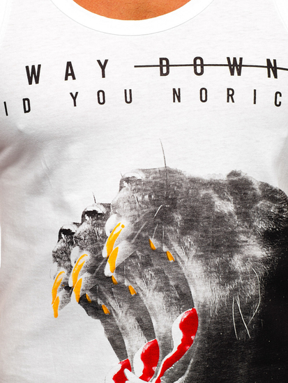 Bijela boxer majica tank top s printom Bolf 14836