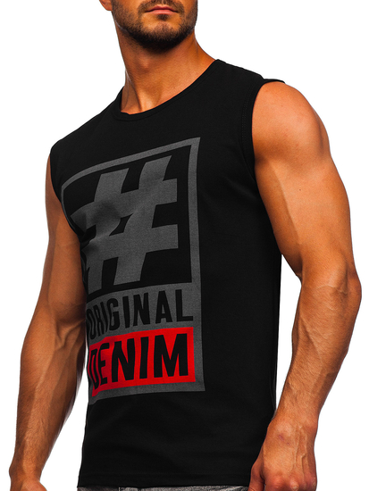 Crno-grafitna majica tank top s printom Bolf 19802