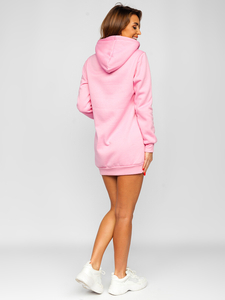 Svijetloružičasta ženska duga majica s kapuljačom Bolf YS10003-A