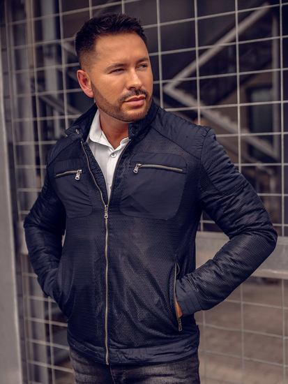 Tamnoplava prijelazna muška jakna Denley 1702A