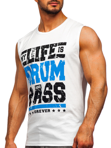 Bijela majica tank top s printom Bolf 14810