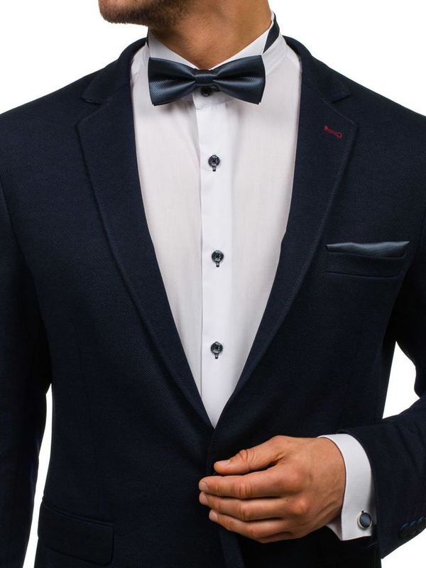 Muški set leptir kravata, manšete, maramica grafitan Bolf MSP01