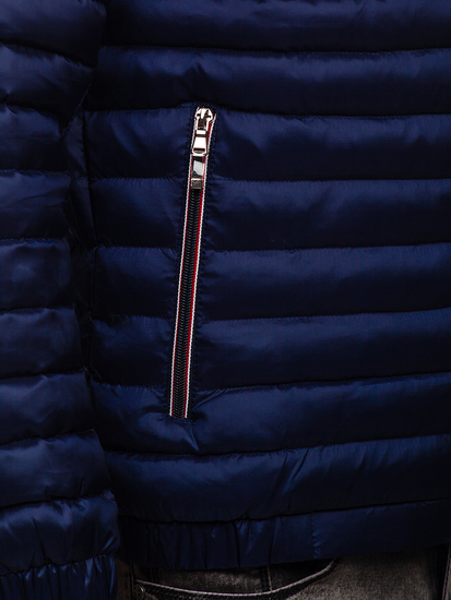 Tamnoplava prošivena prijelazna muška jakna sportska Bolf 6574