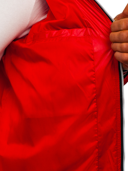 Crvena prijelazna muška jakna prošivena Bolf 6191