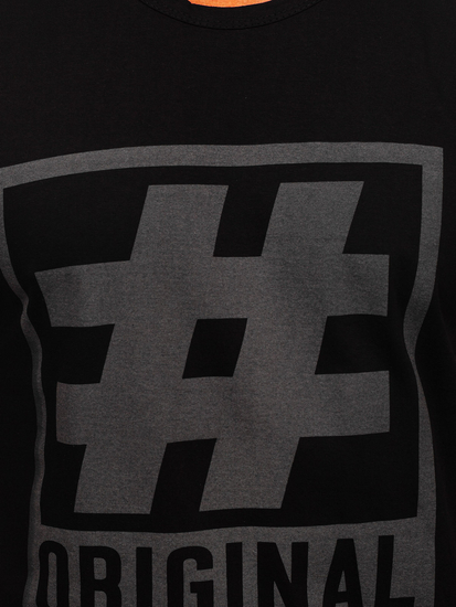 Crno-grafitna majica tank top s printom Bolf 19802