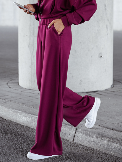 Ženski dvodijelni trenirke komplet na patent bordo Bolf 821109