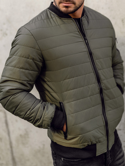 Kaki prijelazna jakna muška prošivena bomber Bolf MY-02