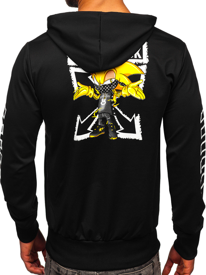 Crna muška majica s kapuljačom s printom Bolf HM611